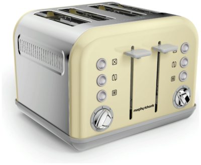 Morphy Richards - Toaster - 242033 Accents - 4 Slice - Cream.